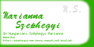 marianna szephegyi business card